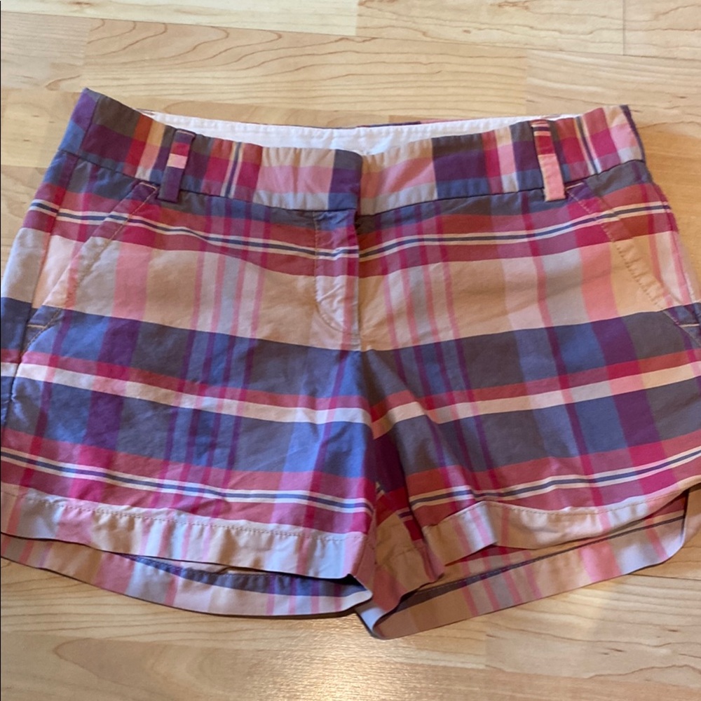 J. Crew Pink and Purple Bermuda Shorts Vibrant and Comfortable
